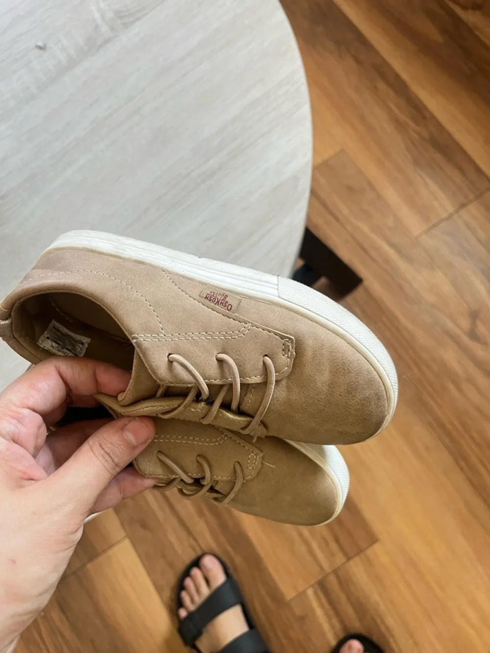 OshKosh B'gosh Kids Light Brown Canvas Lace-Up Sneakers  size 12M (10.1CM)